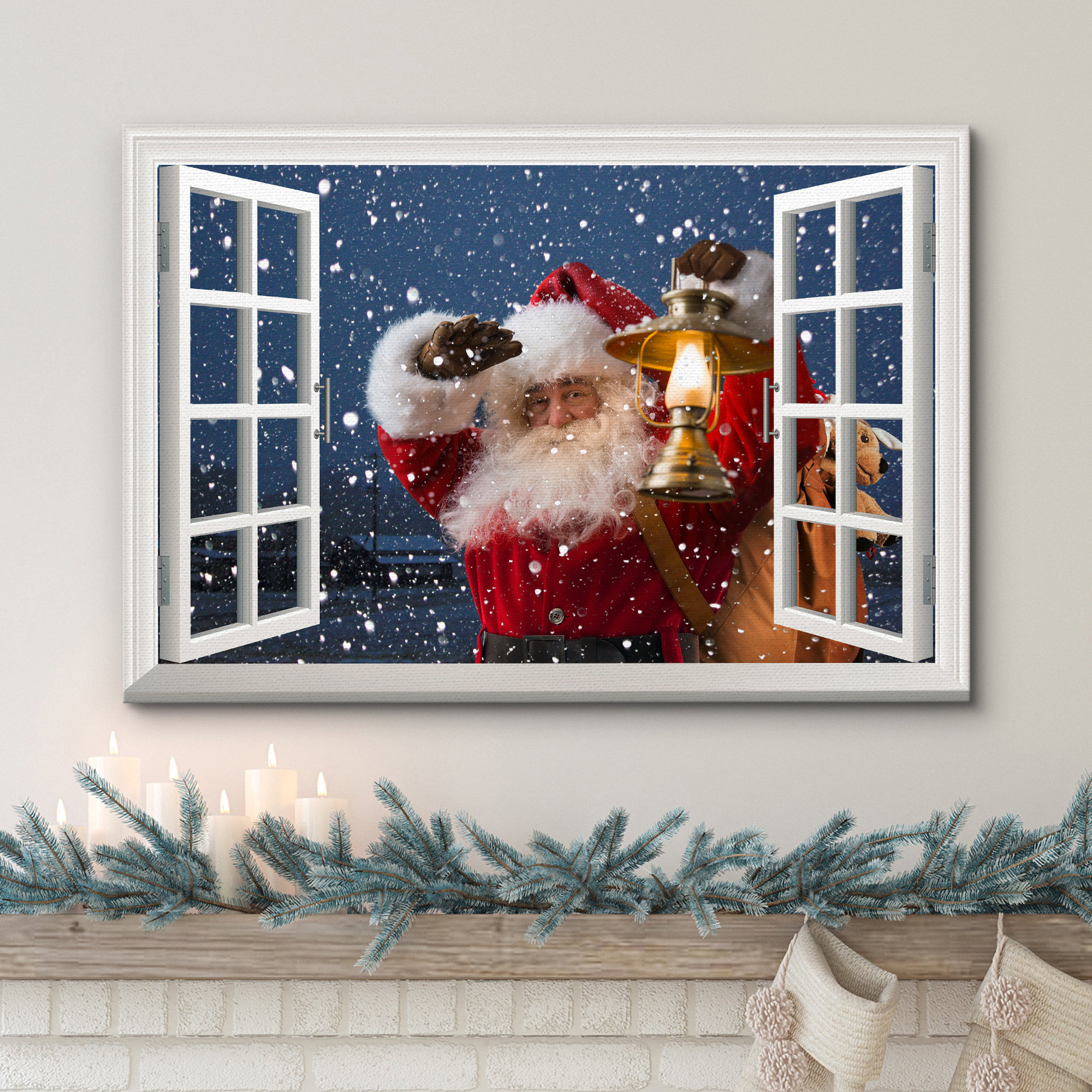 IDEA4WALL Christmas Holiday Celebration Santa Claus Carrying Gifts